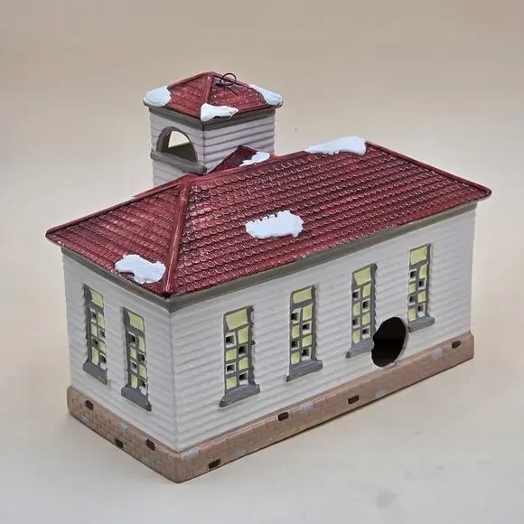 Department 56 Original Snow Village Jefferson School + Light Cord 5082-2 Retired - Picture 6 of 16